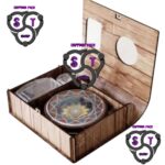 باکس هدیه چوبی آذین  متوسط و خاتم یک مثقال